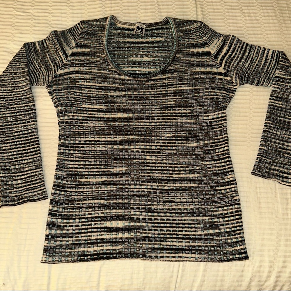 Missoni Black and Cream Striped Sweater